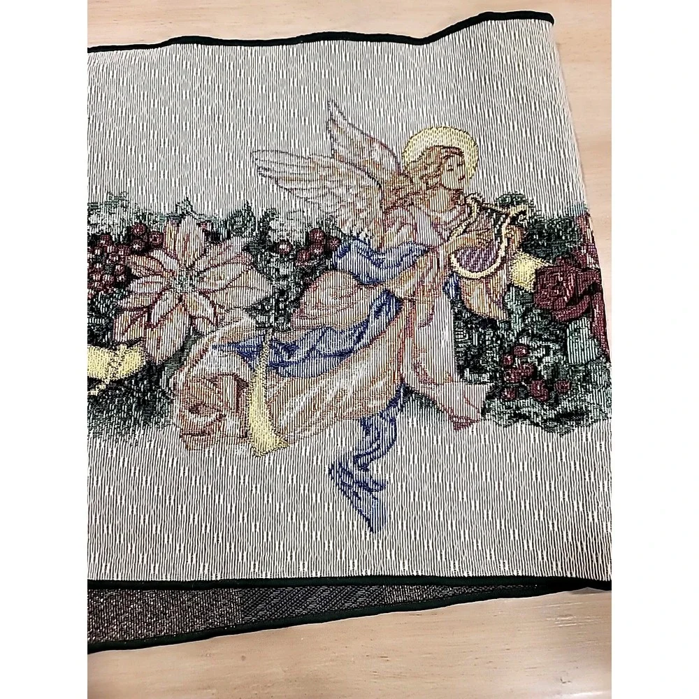 Christmas Angels w/Musical Instruments Tapestry Table Runner 13